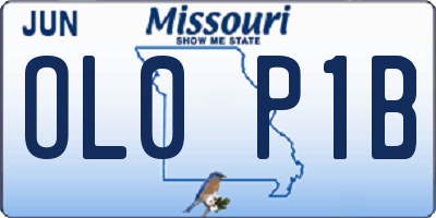 MO license plate OL0P1B
