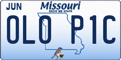 MO license plate OL0P1C