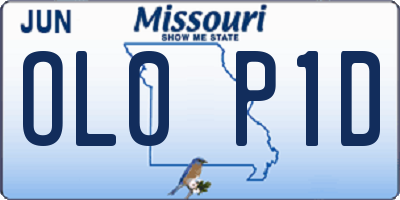 MO license plate OL0P1D