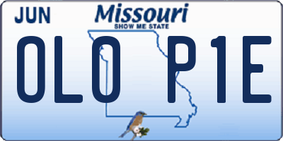 MO license plate OL0P1E