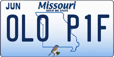 MO license plate OL0P1F