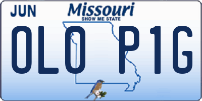 MO license plate OL0P1G