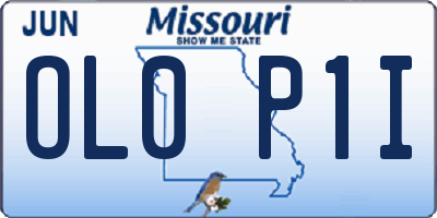 MO license plate OL0P1I