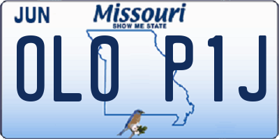 MO license plate OL0P1J