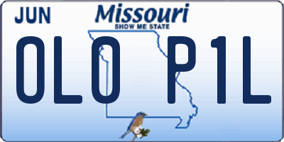 MO license plate OL0P1L
