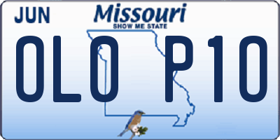 MO license plate OL0P1O