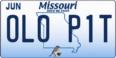 MO license plate OL0P1T