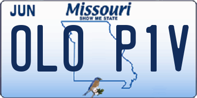 MO license plate OL0P1V