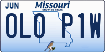 MO license plate OL0P1W