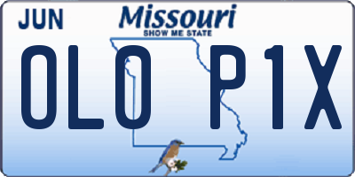 MO license plate OL0P1X