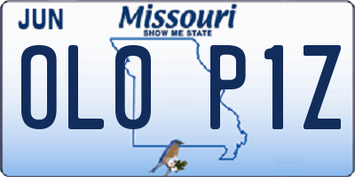 MO license plate OL0P1Z