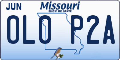 MO license plate OL0P2A