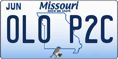 MO license plate OL0P2C