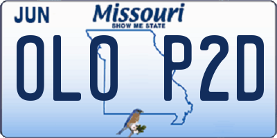 MO license plate OL0P2D