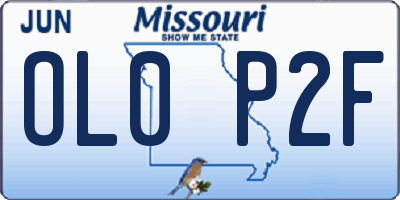 MO license plate OL0P2F