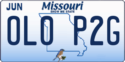 MO license plate OL0P2G