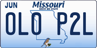 MO license plate OL0P2L