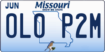MO license plate OL0P2M