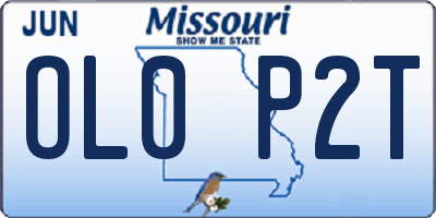 MO license plate OL0P2T
