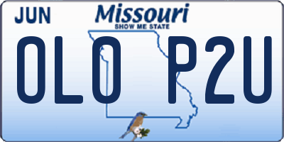 MO license plate OL0P2U