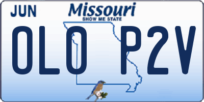 MO license plate OL0P2V