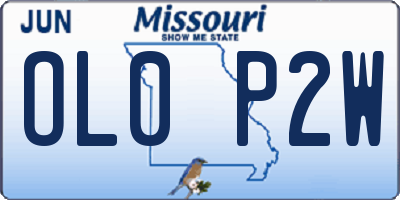 MO license plate OL0P2W