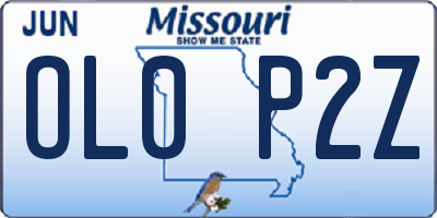 MO license plate OL0P2Z