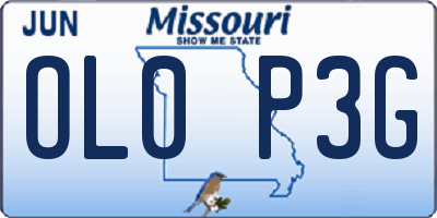 MO license plate OL0P3G