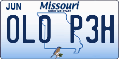 MO license plate OL0P3H