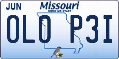 MO license plate OL0P3I