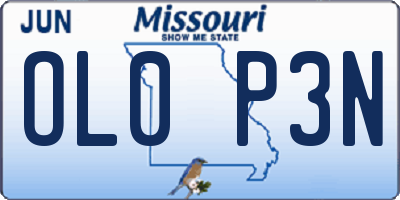 MO license plate OL0P3N