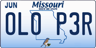 MO license plate OL0P3R