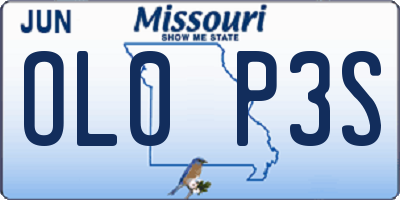 MO license plate OL0P3S