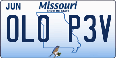 MO license plate OL0P3V