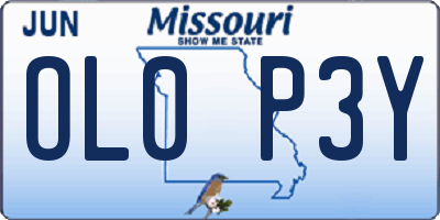 MO license plate OL0P3Y