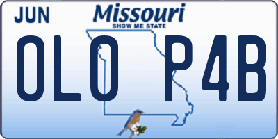 MO license plate OL0P4B