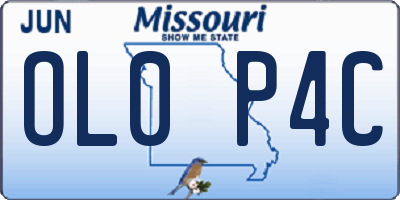 MO license plate OL0P4C