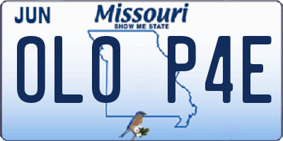 MO license plate OL0P4E