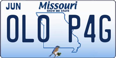 MO license plate OL0P4G