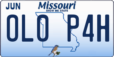 MO license plate OL0P4H