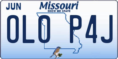 MO license plate OL0P4J
