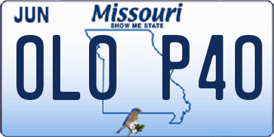MO license plate OL0P4O