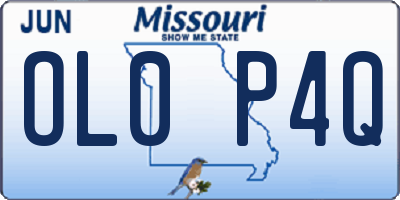 MO license plate OL0P4Q
