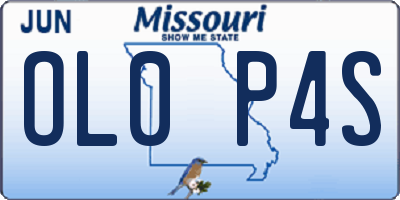 MO license plate OL0P4S