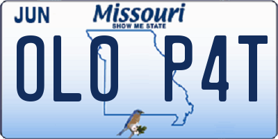 MO license plate OL0P4T