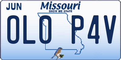 MO license plate OL0P4V