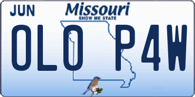 MO license plate OL0P4W