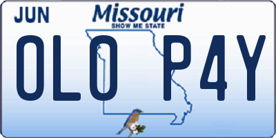 MO license plate OL0P4Y