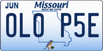 MO license plate OL0P5E