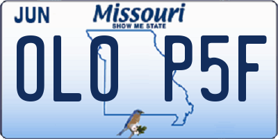 MO license plate OL0P5F